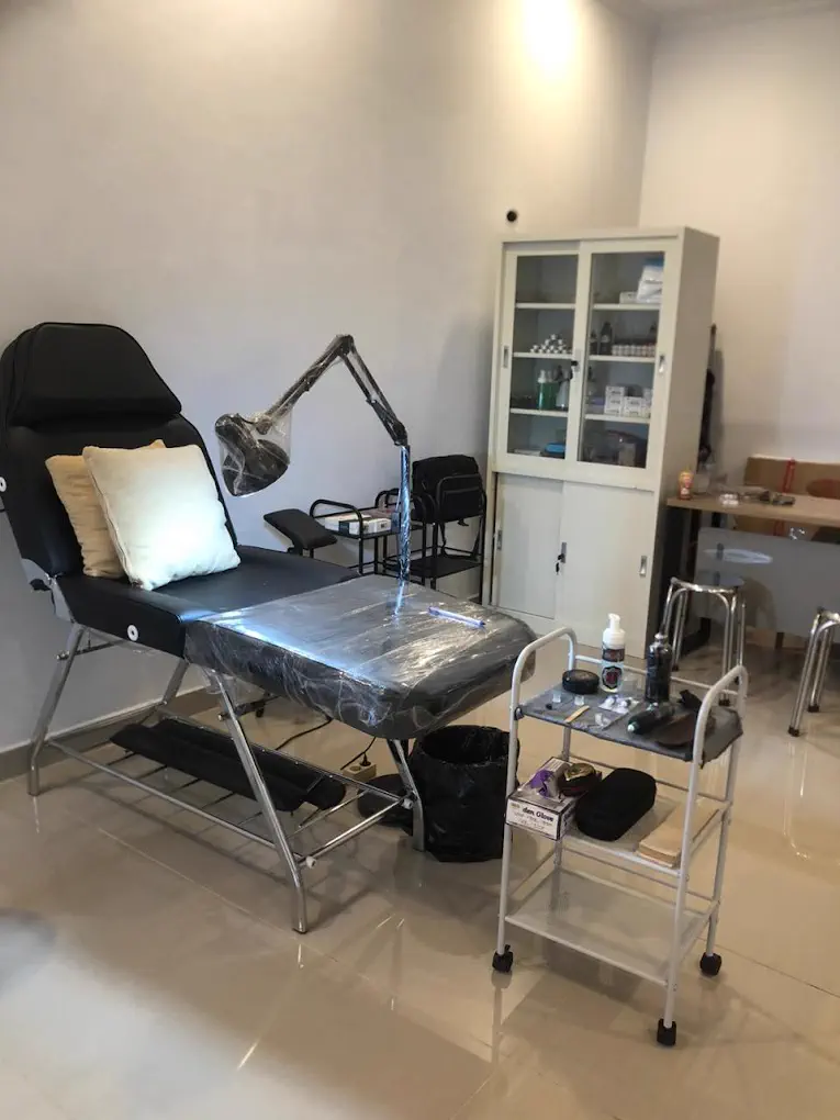 Clean tattoo workspace at Under Skin Tattoo Studio in Canggu, Bali